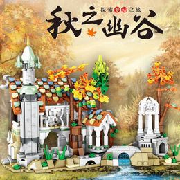 Blocks Creative and Interesting Autumn Forest Castle Home Decoration Ornaments Building Blocks Toys Gifts R230905