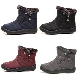 Side Boots Snow Lady Warm Zipper Light Cotton Women's Shoes Black Red Blue Grey in Winter Outdoor Sports Sneakers Color4 Real Le 32 54 Wter