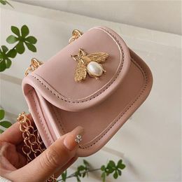 2022 Kids Bees Purse Girls Chain One-Shoulder Saddle Bag Designer Children Messenger Bags Child Princess Mini Wallet241q