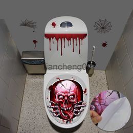 Party Decoration Halloween Skull Horror Toilet Seat Grabber Sticker Cover Spider Clown Blood Handprint Scary Horror Party Decoration Topper x0905