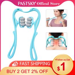 Other Massage Items 6-wheel Cervical Spine Massager Neck Shoulder Back Shiatsu Body Relaxation Manual Roller Physiotherapy Pain Relief Health Care 230905