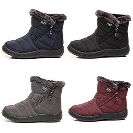 warm ladies snow boots side zipper light cotton women shoes black red blue gray in winter outdoor sports sneakers color4