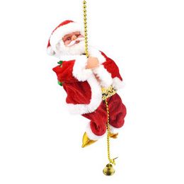 Santa Claus Climbing Beads Battery Operated Electric Climb Up and Down Climbing Santa with Light and Music Christmas Decoration 21286H