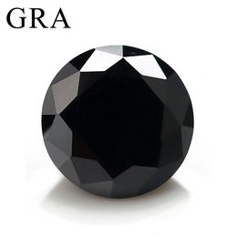 Loose Diamonds Real Round Black Stones 0.1ct to 20ct Excellent VVS1 Cut Lab Loose Gems Pass Diamond Tester for Fine Jewellery Making 230904