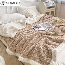 Blankets YOMDID Plaid Bed Blanket Children Adults Warm Winter Blankets And Throws Wool Fleece Throw Sofa Bed Cover Duvet Soft Bedspread 230904