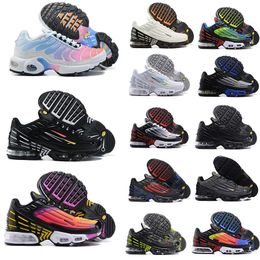 Ragazzi Bambini tn bambini TN Tuned Kid Shoes PLUS TN3 III scarpe da ginnastica per bambini Pack Sunset Rosso Blu Triple Nero Bianco Oro Cool Grey Hyper Violet Boy Running Sneakers 28-35