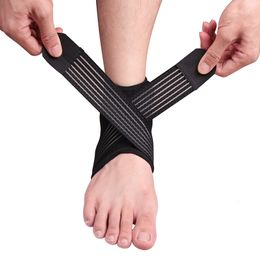 Ankle Support 1PC Safety Ankle Support Gym Running Protection Foot Bandage Cross Winding Ankle Brace Black Band Breathable Guard Sport Fitness 230904