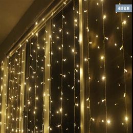 3M width 3M 4M 5M 6M high Fall LED Strings small Christmas tree light flashing LED holiday string wedding stage curtain waterproof299x