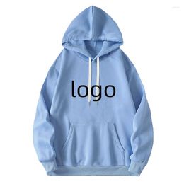 Men's Hoodies Autumn And Winter Plus Hooded Sweater Customized Name Embroiled Printed Logo Outdoor Sports Casual Coat