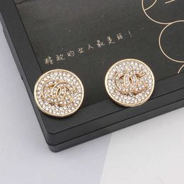 Designer Earrings Channel Luxury Fashion C New Fashion Round All Sky Star Water Diamond Personalized earrings Light Luxury Super Immortal Accessories Jewelry