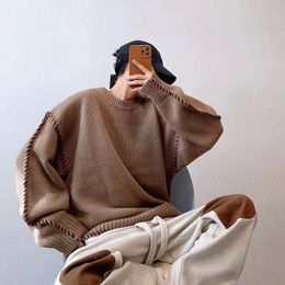 Men's Sweaters Korean Fashion Mens Fall Sweater Autumn Oversized Vintage Sweaters Y2k Men Streetwear Clothes Knitted Sweater Man Pullovers Tops 230904