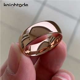 Wedding Rings Classic Rose Gold Colour Tungsten Wedding Ring For Women Men Carbide Engagement Band Dome Polished Finish Width 8mm 6mm 230904