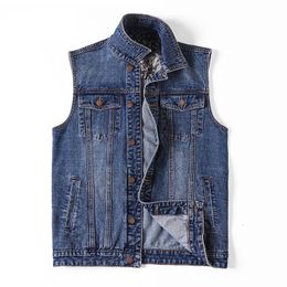 Men's Vests Plus Size 5xl 6xl 7XL Brand Military Denim Vest Men Outdoors Cotton Multi Pocket Sleevless Jean Jacket Tactical Waistcoat Coat 230904