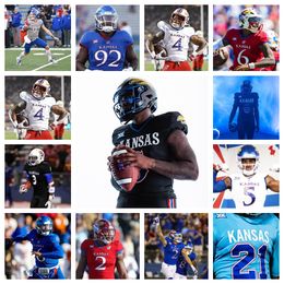 Kansas Jayhawks Football Jersey 53 Caleb Taylor 3 Mello Dotson 55 Ar'm Reed-adams 12 Torry Locklin 30 Rich Miller 20 Daniel Hishaw