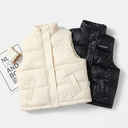 Weste Jungen Ärmellose Weste Baby Kinder Daunenweste Warm Plus Verdicken Winter Umlegekragen Reißverschluss Jacke Kinderkleidung 230904