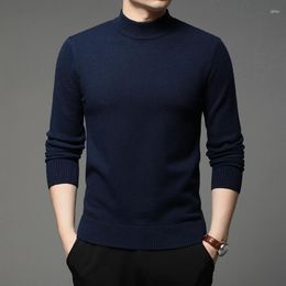 Men's Sweaters 2023 Autumn And Winter Men Turtleneck Pullover Sweater Fashion Solid Colour Thick Warm Bottoming Shirt Male Br Clothes