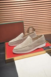 2023ss Italy Brand Loross Walk Suede Loafers Shoes Men Women Hand Stitched Smooth LP Jogging Slip-on Comfort Party Dress Casual Walking EU38-46
