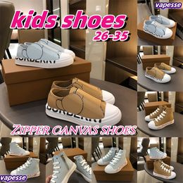 kids shoes children youth casual classic low brown high low love size 26-35 designer brand Zipper canvas letter