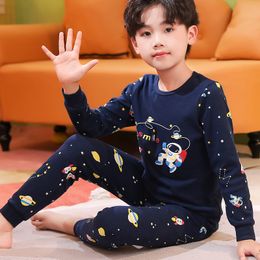 Pajamas Baby Boys Pajamas Autumn Long Sleeved Children's Clothing Sleepwear Teen Pajama Cotton Pyjamas Sets For Kids 6 8 10 12 14 Years 230904