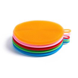 Simple Silicone Dish Bowl Cleaning Brushes Multifunction 5 Colours Scouring Pad Pot Pan Wash Brushes Cleaner Kitchen Dish Washing Tool DBC