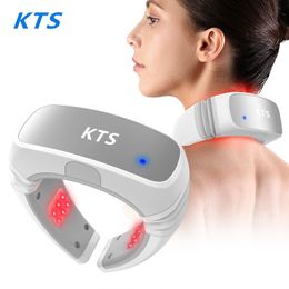 Massaging Neck Pillowws KTS 3pcs 808nm Cold Laser Therapy Device for Pain Relief Home Use Relieve Shoulder Fatigue Infrared Heating 230904