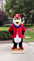penguin mascot costume with red shirt custom adult size cartoon character kits mascotte carnival costume41222
