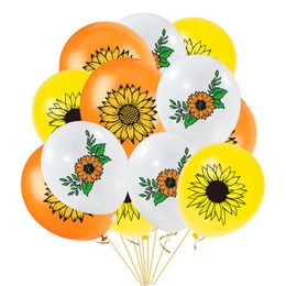 Other Event Party Supplies Sunflower Latex Balloon Set Plant Flowers Leaves Theme Birthday Decoration 12in 12PCs 230905