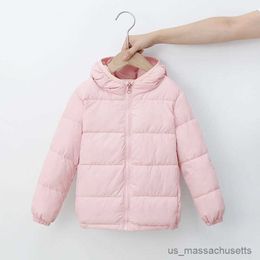 Down Coat Children 4-12 years old down cotton jacket clothes for boys girls cotton padded clothes kids fleece hooded coats R230905