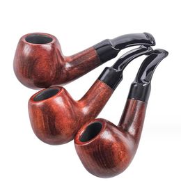 latest Solid Wood Hand Smoking Wooden Cigarette Pipe 3 Styles Cigar tobacco Herbal Philtre Pipes Bowl Accessories Tool Tube Oil Rigs