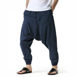 Indian Pants Mens Ninja Pants Baggy Harem Pants Loose Fitness Low Drop Crotch Trousers Dance Fashion Punk Hombre Pantalon3036