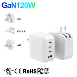 Universal changeable Plug Smart Quick Mobil Phone Travel Adapt Qc3.0 Qc4.0 Usb Type C Usbc 4 Port Pd 100W 120W Gan Wall Charger