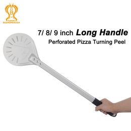 Long Handle 7 8 9 Inch Perforated Pizza Turning Peel Pizza Shovel Non-Slip Handle Pizza Tool244r