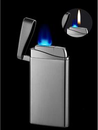 High-end creative flat-fire dual-fire conversion direct-fire metal lighter torch smoking accessories gift 04IP