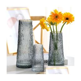 Vases Glass Vase Living Room Dried Flowers Nordic Ins Style Transparent Dill Home Decoration Accessories Flower For Homes Drop Deliv Dh9Yw