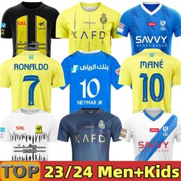 2023 2024 Al Nassr FC Ronaldo soccer Jerseys Men Kids Kit Al Hilal Saudi CR7 Football shiirt BENZEMA NEYMAR JR Fans Player Version jersey Saudi Arabia