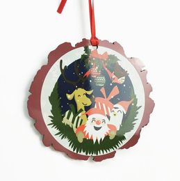 sublimation blank Wood chips mdf christmas ornaments ornaments hot tranfer printing consumable printing size 100*95*3MM