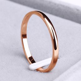 Wedding Rings CACANA Stainless Steel Rings Rose Gold Colour Anti-allergy Smooth Simple Wedding Couples Rings Bijouterie 230904