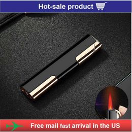 High-end trend direct red flame lighter windproof ultra-thin inflatable men's cigarette accessories gift VF17