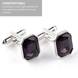 Bolo Ties 1Pair Cufflinks Cuff Links Men Cufflink for Chirtsdiamond Crystal Classic Day Metal Metal Stone Stoel Detival Stone 230904