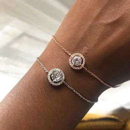 Charme pulseiras duplo justo mm pedra redonda charme pulseiras para mulheres cor de ouro rosa cristal feminino mão corrente jóias novo r230905
