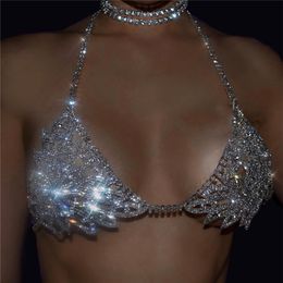 Navel Bell Button Rings Fashion Luxury Women's Zircon Crystal Flower Leaf Tight Chain Suit Exquisite Shiny Sexy Bra Thong Bikini Jewellery Accessories 230905