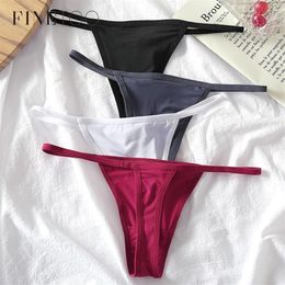 Women's Panties FINETOO 3Pcs set Sexy Low-rise Thongs Women Bikini T-back Underpants M-XL Female G-String Panty Ladies Thong 260o