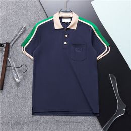 Designer Men's Polo Shirt black and white printed short sleeve T-shirt 100% cotton classic letter Business Casual lapel slim-fitM-3XL