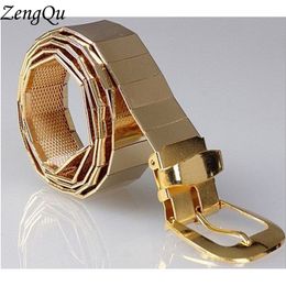 New fashion Men Metal Belt Gold Silve Black plated Metal Pin Buckled Waist belt Men Women Unisex accessory belt