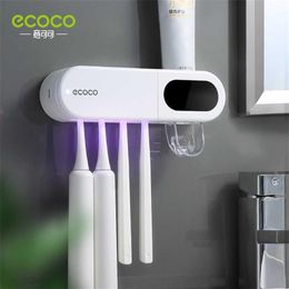 ECOCO Double Sterilisation Electric Toothbrush Holder Strong Load-Bearing Toothpaste Dispenser Smart Display Bath Accessories 2111317Y