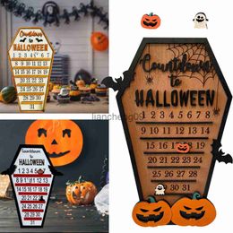 Party Decoration Halloween Wooden Advent Calendar Countdown DIY Moving Wooden Block Calendar Horror Ornaments Ghost Design Home Party Decor x0905