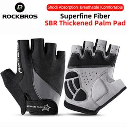 Cycling Gloves Rockbros grosir sarung tangan sepeda setengah jari SBR lari antiguncangan pendek MTB S030 230905