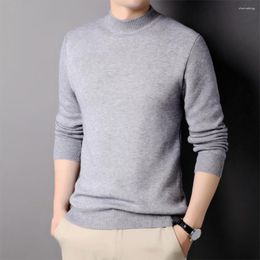 Suéteres masculinos homens suéter queda premium slim fit malha macia quente negócios pronto para outono / inverno elástico