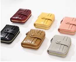 Womens PU Leather Short Wallet Card Holder Popular Coin Purse Woman Wallet With Zipper multi-card wallets DF219