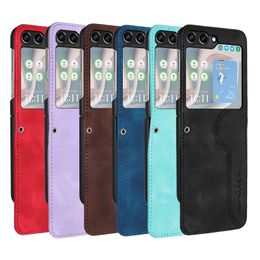 ZFold5 ZFlip5 Love Heart Flip Leather Wallet Cases For Samsung Z Fold 5 4 3 Z Flip 5 4 3 Flip5 Fold5 Hard PC Business Vertical Folding Holder Shockproof Cover Pouch